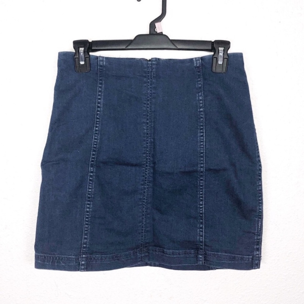 Free People • Blue Fitted Mini Skirt - Picture 3 of 4